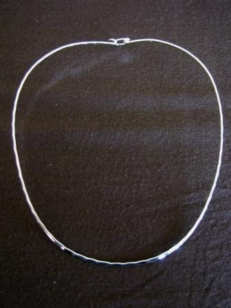 Hammered Silver 2mm Torque Necklace