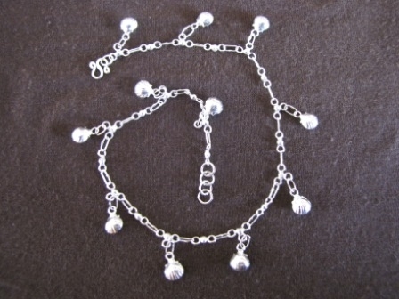 Silver Scallop Shells Charms Ankle Chain