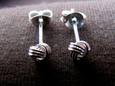 Classic Small Silver Knot Stud Earrings