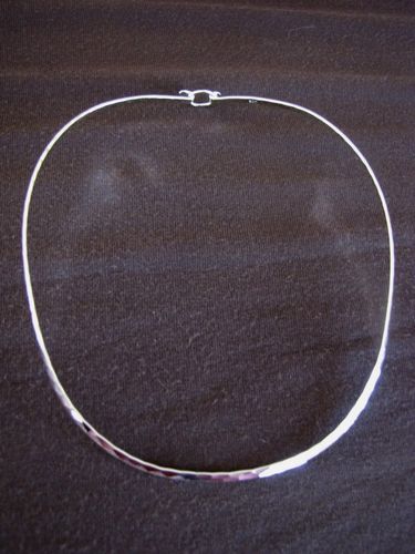 Silver Hammered 3mm Torque Necklace