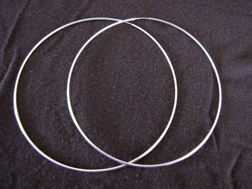Silver Large 80mm Diameter Hoop Earrings
