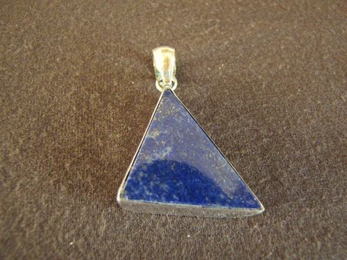 Triangular Silver Lapis Lazuli Pendant