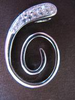Silver Cubic Zirconia Spiral Pendant
