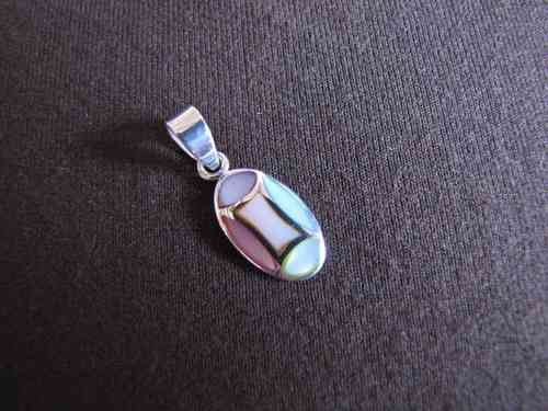 Oval Silver Mother of Pearl Pendant