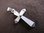 Silver Blue Mother of Pearl Cross Pendant