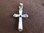 Silver Blue Mother of Pearl Cross Pendant