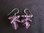 Silver Pink Crystal Cluster Drop Earrings
