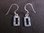 Silver Rectangle White Mother of Pearl Earrings