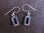 Silver Rectangle White Mother of Pearl Earrings