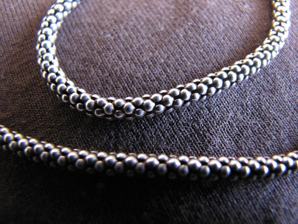 Silver Oxidised Popcorn Link Chain - Silver Jewellery Sales