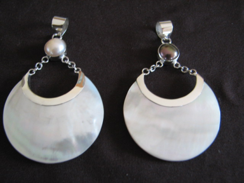Silver Mother of Pearl and Pearl Pendant