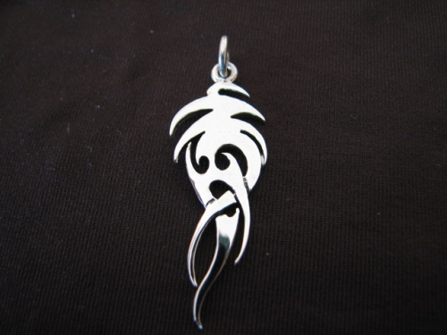 Silver Abstract Tribal Pendant