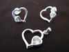 Silver Cubic Zirconia  Heart Earrings