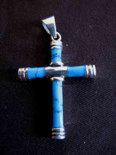 Silver Turquoise Cross Pendant