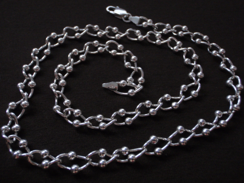 Silver Twist and Ball Link Chain