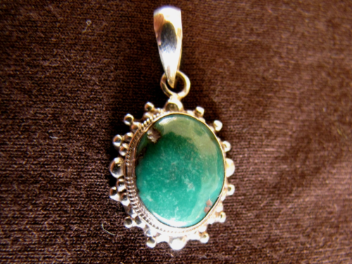 Silver Oval Turquoise Pendant