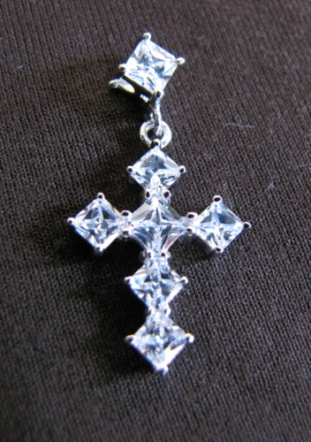 Silver Cubic Zirconia Cross Pendant