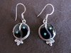 Silver Onyx, Turquoise Yin-Yang Earrings