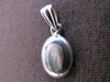 Tiny Silver Oval Mother of Pearl Pendant