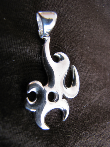 Silver Abstract Flames Pendant