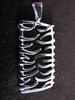 Rectangular Silver Wavy Pendant