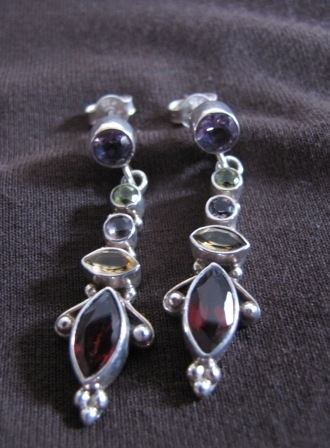 Silver Semi-Precious Gemstone Earrings