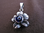 Oxidised Silver Evil Eye Flower Pendant