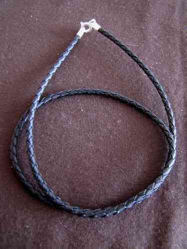 Silver Plaited Leather Choker