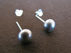 Silver Black Pearl Earrings