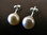 Silver Peach Pearl Earrings