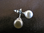 Silver Peach Pearl Earrings