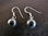Silver Peach Pearl Drop Earrings