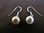 Silver Peach Pearl Drop Earrings
