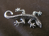Silver Dimpled Gecko (Lizard) Pendant