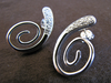 Silver Cubic Zirconia Spiral Earrings