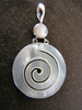 Silver Mother of Pearl Spiral Pendant