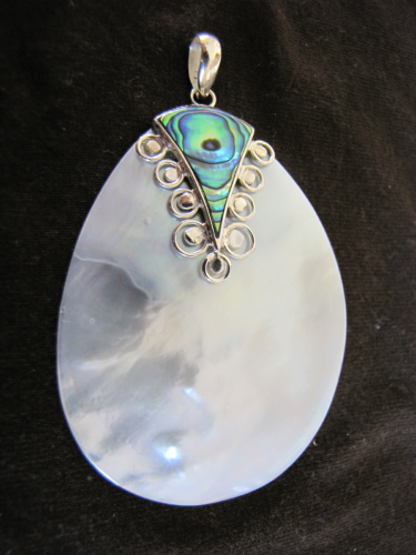 Silver Mother of Pearl & Paua Pendant