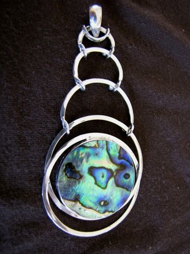 Silver Paua or Mother of Pearl Pendant