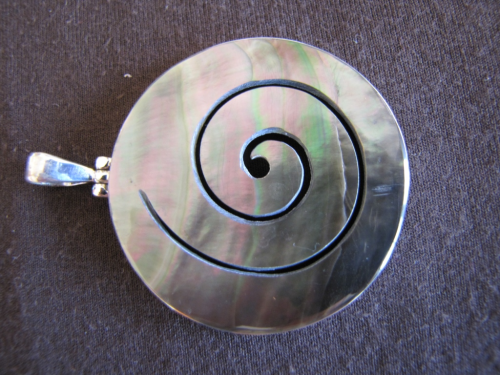 Silver Spiral Mother of Pearl Pendant