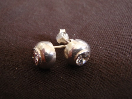 Silver Solitaire Cubic Zirconia Earrings