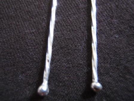 Silver Slim Twist Wire Drop Earrings