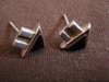 Silver Black Onyx Triangle Earrings