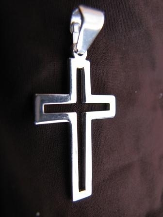 Cut- Out Silver Cross Pendant