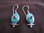 Silver Oval Turquoise and Coral Earrings