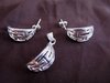 Silver Greek Key Spiral Earrings
