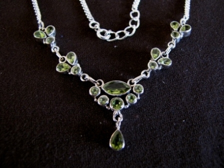 Silver Peridot Necklace