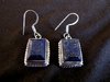 Rectangular Silver Lapis Lazuli Earrings