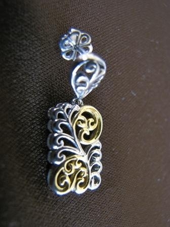 Silver & Gold Scroll Cut Out Earrings