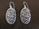 Silver Oval Honeycombed Drop Earrings