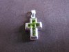 Silver Green Cross Pendant